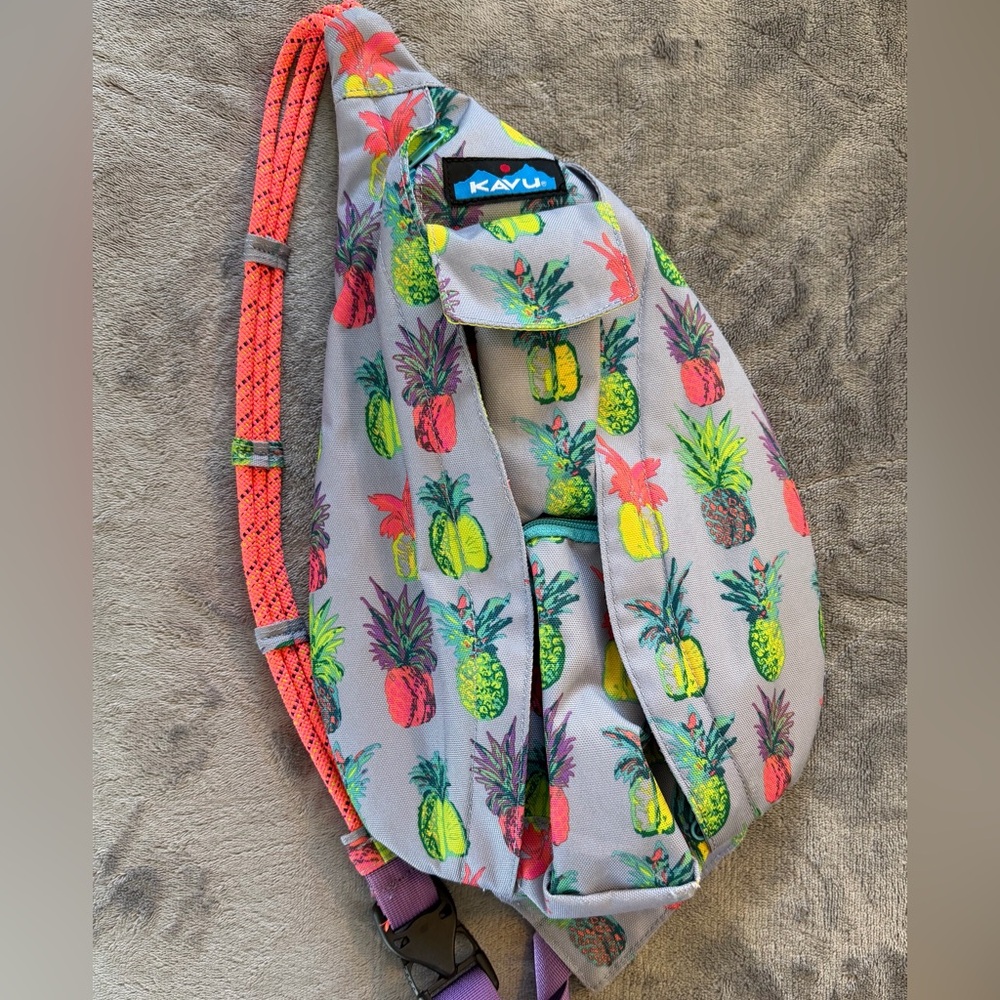 KAVU Pineapple Print Mini Rope Sling Bag